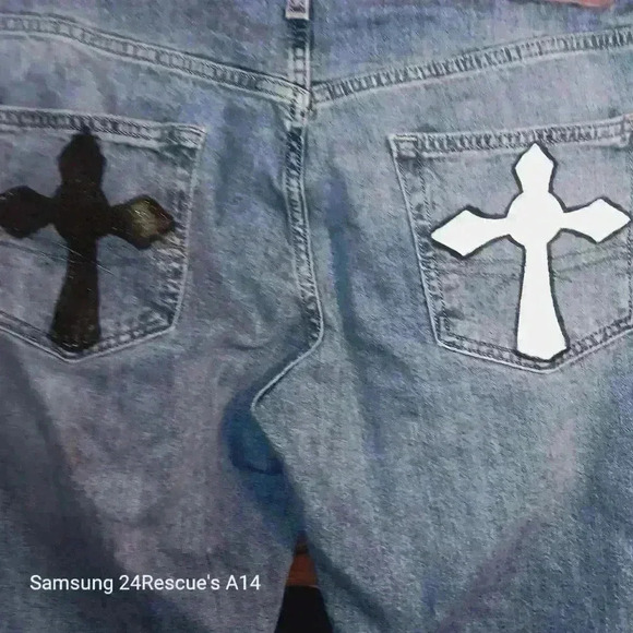 Men's Signature Levi Strauss 32/34 L Jesus Lord Branding Virgin Mary Rosary - Picture 10 of 16